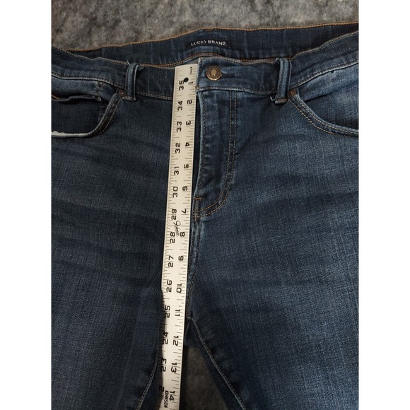 Lucky Brand Jeans Mens 38x32 Blue Medium Wash Whiskered Preppy Stretch - Picture 7 of 12